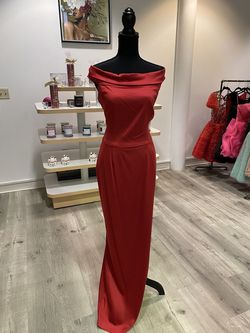 Style #5381 Siri Red Size 12 Plus Size Floor Length Straight Dress on Queenly