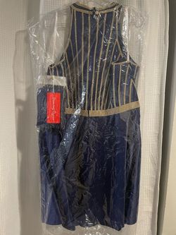 Dancing Queen Blue Size 14 Navy $300 Boat Neck Cocktail Dress on Queenly
