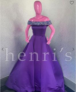 Jovani Purple Size 2 Silk Cap Sleeve Boat Neck 50 Off Ball gown on Queenly