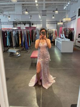 Jovani Purple Size 4 Side slit Dress on Queenly