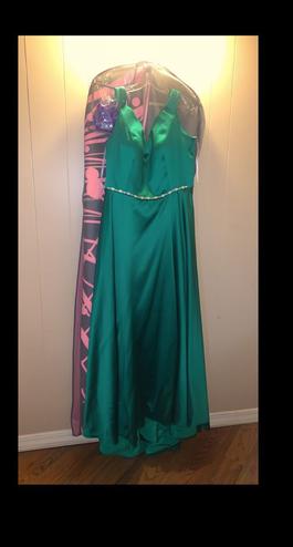 Jovani Green Size 20 Plus Size Prom A-line Dress on Queenly