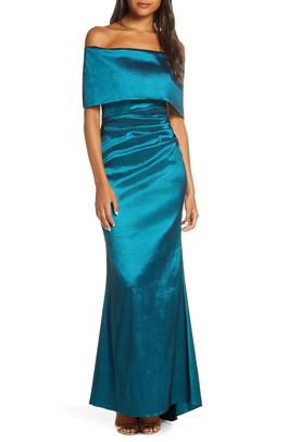 Vince Camuto Blue Size 8 Floor Length Teal Straight Dress on Queenly