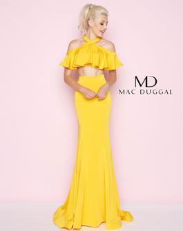 Mac Duggal Yellow Size 4 Floor Length Military Straight Dress on Queenly