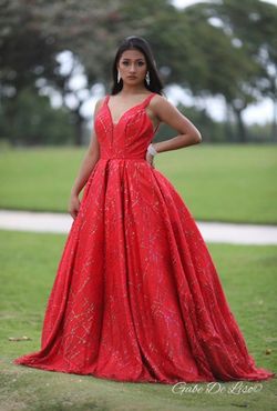 Custom Red Size 2 Pageant Prom Floor Length Ball gown on Queenly