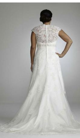 David's Bridal Nude Size 24 Lace Plus Size Floor Length A-line Dress on Queenly