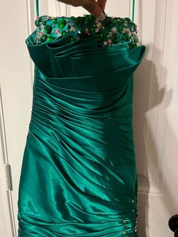 Night Moves Green Size 0 Strapless $300 Mermaid Dress on Queenly