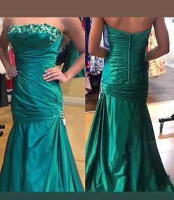 Night Moves Green Size 0 Strapless $300 Mermaid Dress on Queenly