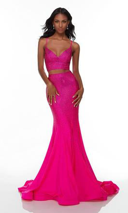 Style 61188 Alyce Paris Blue Size 2 Prom Black Tie Hot Pink Straight Dress on Queenly