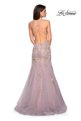 Style 27710 La Femme Purple Size 4 Prom Mermaid Dress on Queenly