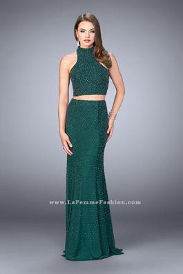 Style 24158 La Femme Green Size 2 Two Piece Cut Out Straight Dress on Queenly