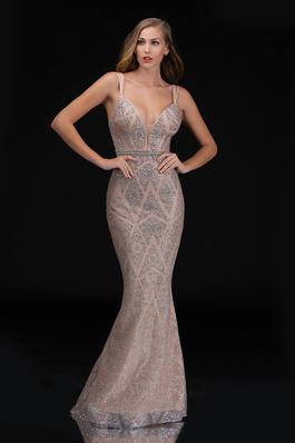 Style 8181 Nina Canacci Rose Gold Size 6 Prom Mermaid Dress on Queenly