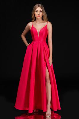 Style 5154 Nina Canacci Pink Size 10 Floor Length Prom Side slit Dress on Queenly