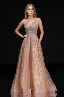Style 8182 Nina Canacci Rose Gold Size 6 Prom Ball gown on Queenly