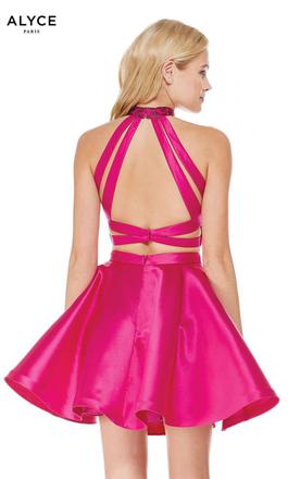 Style 3807 Alyce Paris Pink Size 4 Sunday Midi Homecoming Cocktail Dress on Queenly