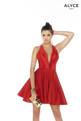 Style 3020 Alyce Paris Red Size 6 Homecoming Midi Cocktail Dress on Queenly