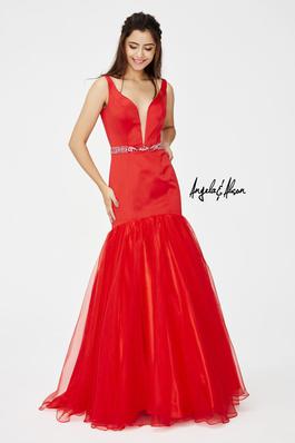 Style 81013 Angela and Alison Red Size 10 Prom Mermaid Dress on Queenly