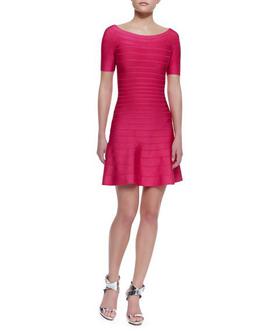 Herve Leger Pink Size 4 Euphoria Midi Cocktail Dress on Queenly