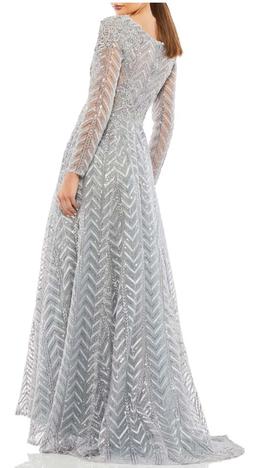 Mac Duggal Silver Size 8 Military Grey A-line Dress on Queenly
