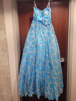 Style 112547 Tony Bowls Blue Size 2 Tall Height $300 A-line Dress on Queenly