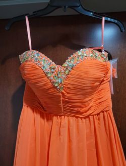 Style 40044 Jovani Orange Size 4 Tall Height Military 50 Off Straight Dress on Queenly