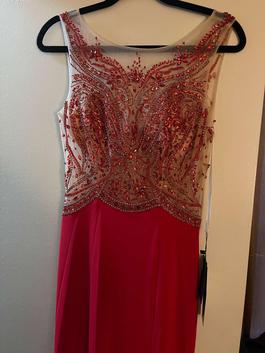 For u dresse Red Size 8 Black Tie Prom Straight Dress on Queenly