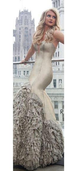 Rachel Allan Gold Size 16 Black Tie Mermaid Dress on Queenly
