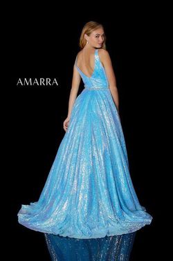 Style Armani Amarra Blue Size 16 Pageant Prom Floor Length Ball gown on Queenly