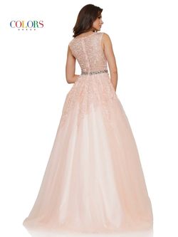 Style Emily Colors Pink Size 10 Lace Floral Ball gown on Queenly