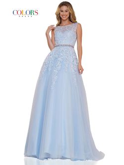 Style Emily Colors Light Blue Size 6 Prom Belt Tall Height Ball gown on Queenly
