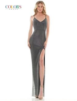 Style Elise Colors Black Size 8 Tall Height Straight Floor Length Side slit Dress on Queenly