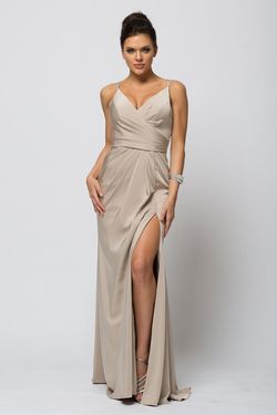 Style Noelle Amelia Couture Gold Size 2 Bridesmaid Side slit Dress on Queenly