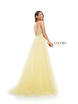 Style Jenna Colors Yellow Size 8 Tall Height Backless Floral Ball gown on Queenly