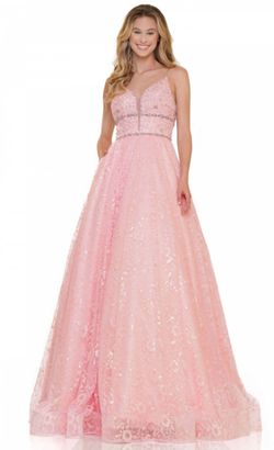 Style Whitney Colors Pink Size 14 Belt Sequin Sequined Pockets Ball gown on Queenly