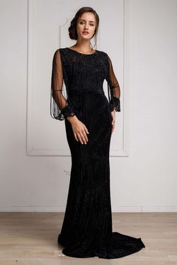 Style 2019 Amelia Black Size 12 Military Sequin Straight Dress on Queenly