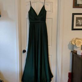 La Femme Green Size 8 Floor Length Emerald Ball gown on Queenly