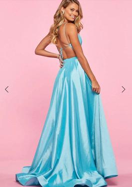 Sherri Hill Blue Size 0 Floor Length A-line Dress on Queenly