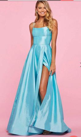 Sherri Hill Blue Size 0 Floor Length A-line Dress on Queenly