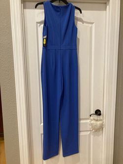 Donna Morgan Blue Size 2 50 Off Floor Length Jumpsuit Dress on Queenly
