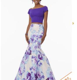 MoriLee Purple Size 6 $300 Floral Mermaid Dress on Queenly