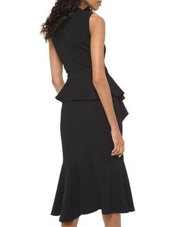 Michael Kors Collection Black Tie Size 6 High Low Fitted Silk Cocktail Dress on Queenly