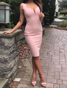Nookie Pink Size 2 Jersey Midi $300 Cocktail Dress on Queenly