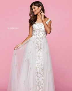 Sherri Hill White Size 4 Wedding Embroidery Ball gown on Queenly