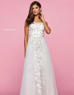 Sherri Hill White Size 4 50 Off Sequin Ball gown on Queenly