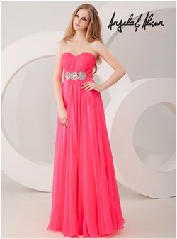 Style 20137 Angela and Alison Pink Size 22 Bridesmaid Barbiecore Tall Height Sorority Formal Tulle A-line Dress on Queenly