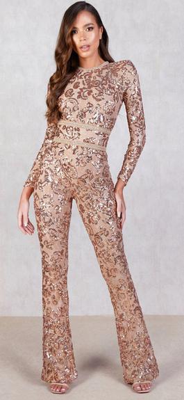 Nadine Merabi Gold Size 4 Black Tie $300 Jumpsuit Dress on Queenly