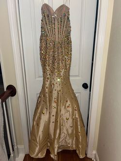 Jovani Gold Size 2 Mermaid Dress on Queenly