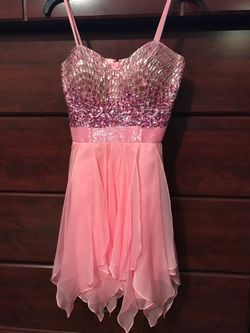 Sherri Hill Pink Size 00 Spaghetti Strap Summer Euphoria Sheer Cocktail Dress on Queenly