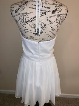 B. Darlin White Size 8 Halter Mini A-line Dress on Queenly