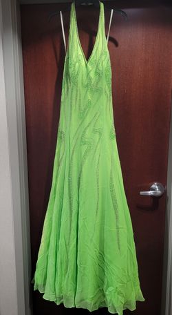 Style 6063 Mori Lee Paparrazi Green Size 22 Floor Length Tall Height Plus Size A-line Dress on Queenly