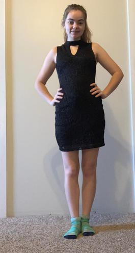 BCX Dress Black Size 00 Shiny Cut Out $300 Cocktail Dress on Queenly